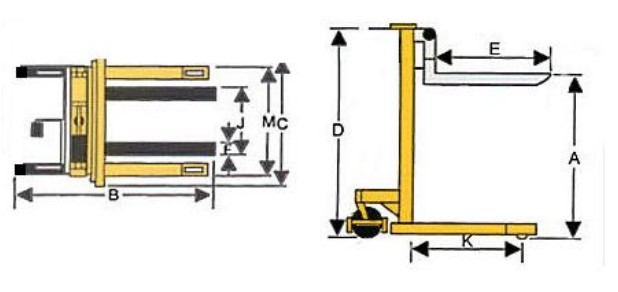 fixed leg sfh pallet stacker dimensions